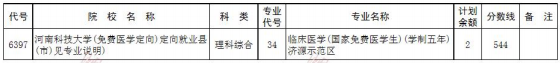 2020河南高考一本征集志愿院校专业