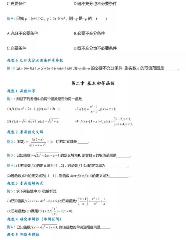 高考数学必考常考题型清单整理