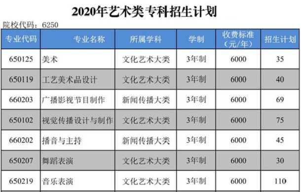 郑州工程技术学院2020年河南艺术类招生计划