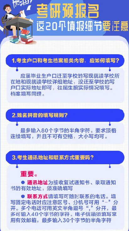 2022考研预报名20个填报细节 什么时候报名