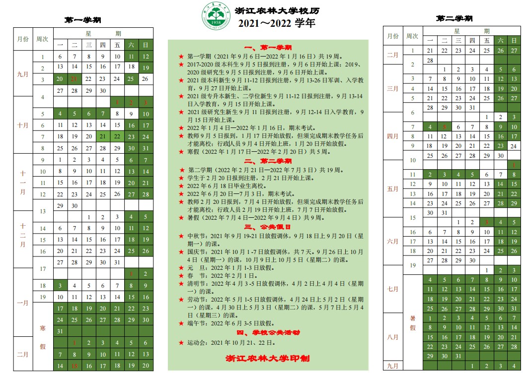 2022浙江农林大学寒假放假时间公布 几号开始放寒假