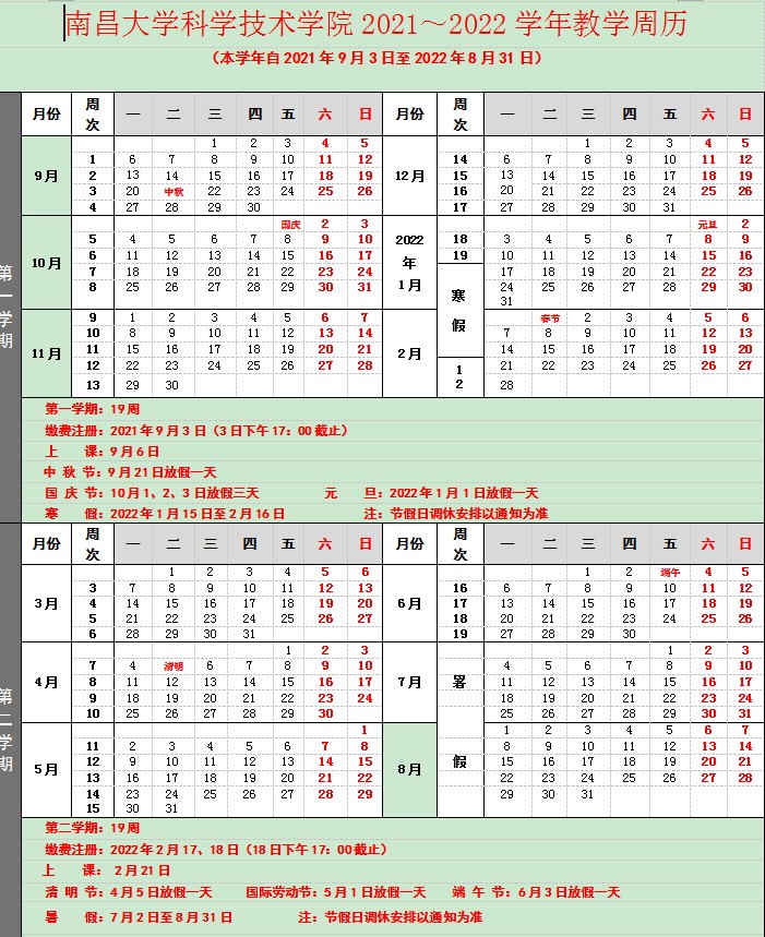 2022南昌大学科学技术学院寒假放假时间公布 几号开始放寒假
