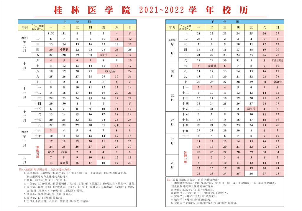 2022桂林医学院寒假放假时间公布 几号开始放寒假
