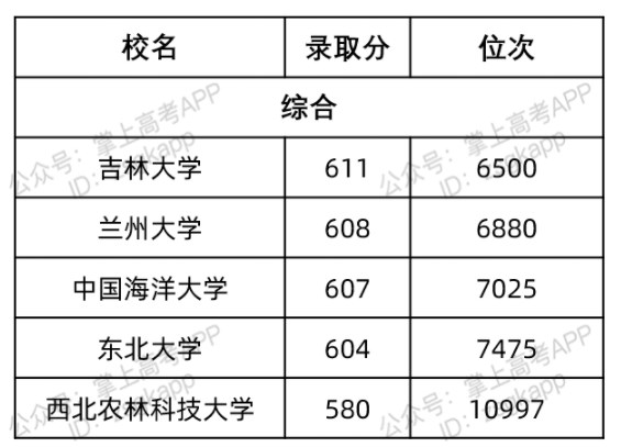 北京好考的985大学的录取分数线是多