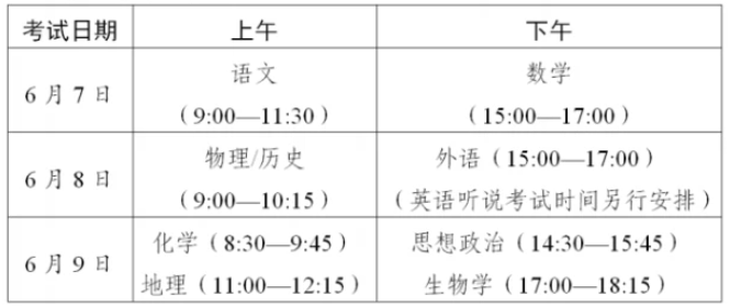 2022广东高考时间安排 几号开始高考