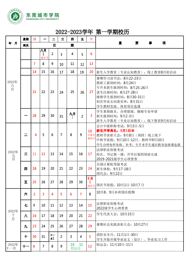 2023东莞城市学院寒假时间安排 什么时候放寒假