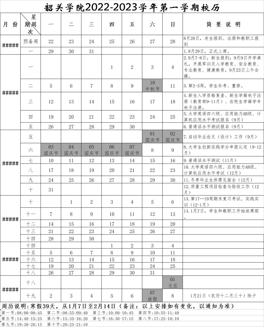 2023韶关学院寒假时间安排 什么时候放寒假