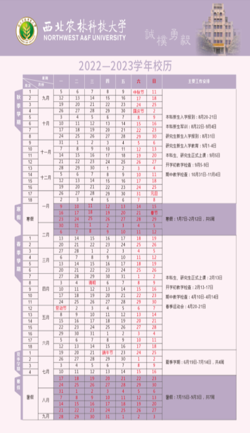 2023西北农林科技大学寒假时间安排 什么时候放寒假