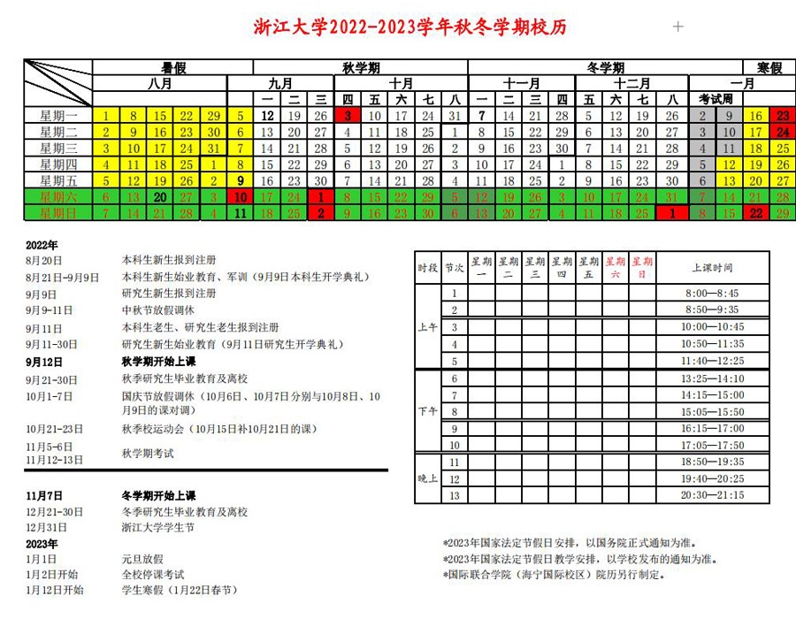 2023浙江大学寒假时间安排 什么时候放寒假