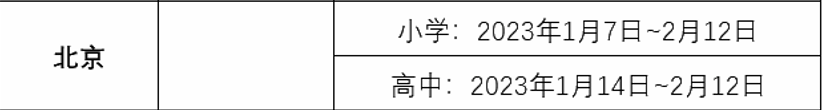 2023年北京中小学寒假安排 什么时候放寒假