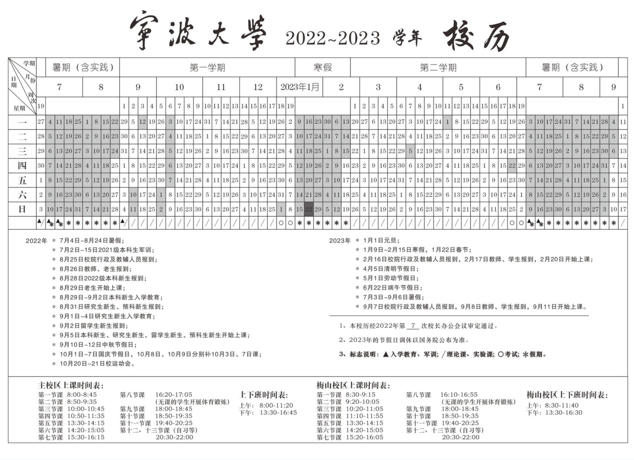 2023宁波大学寒假开始和结束时间 什么时候放寒假