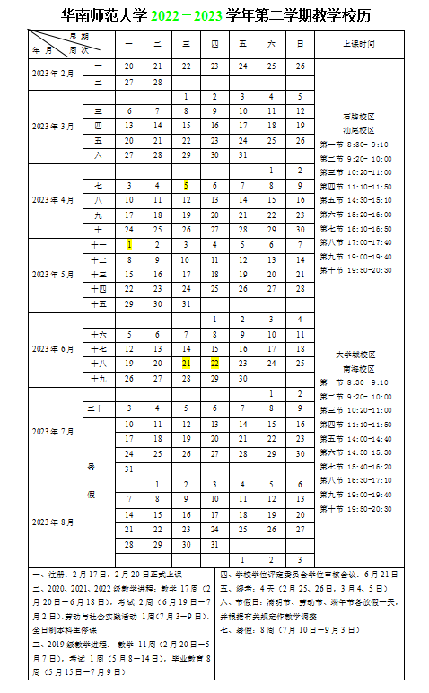 2023华南师范大学寒假开始和结束时间 什么时候放寒假