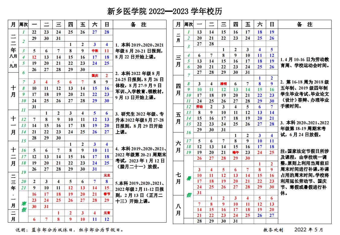 2023新乡医学院寒假开始和结束时间 什么时候放寒假