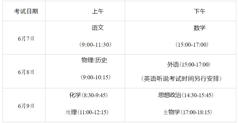2023广东高考时间是几月几号 具体时间安排
