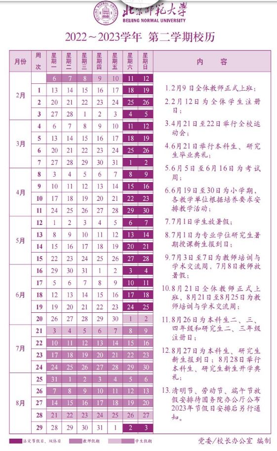 2023北京师范大学暑假放假时间什么时候 几月几号开学