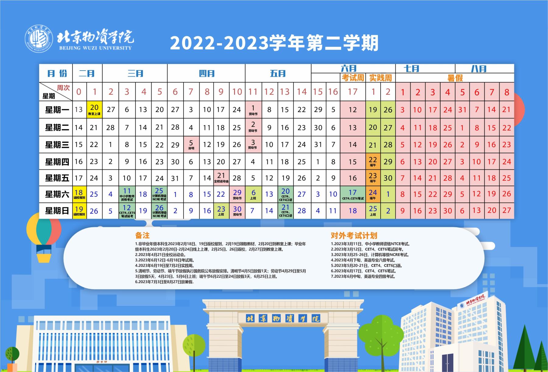 2023北京物资学院暑假放假时间什么时候 几月几号开学