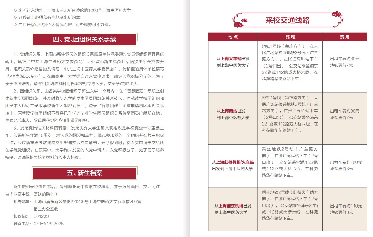 2023上海中医药大学新生报到时间及入学须知 迎新网入口