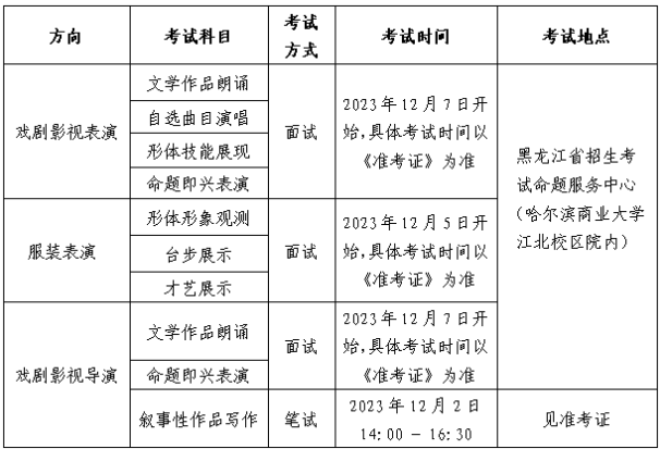 黑龙江2024艺术类统考/联考考试时间什么时候 哪天考试