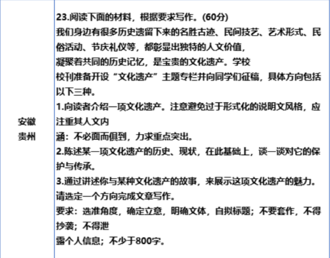 贵州2024新高考九省联考语文试题出炉【最新】