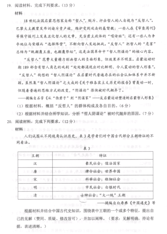 黑龙江2024新高考九省联考历史试题整理【最新公布】