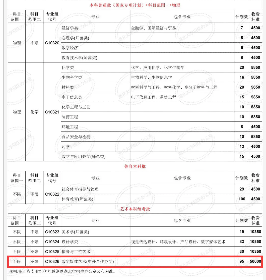 2024湖北大学中外合作办学各专业一年多少钱