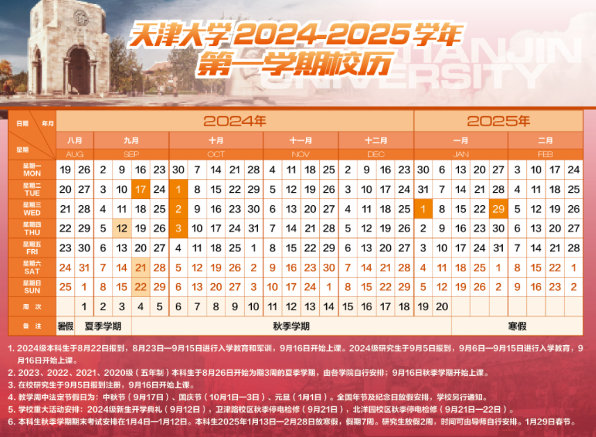 2025年天津大学寒假放假开始及结束时间 几号开学