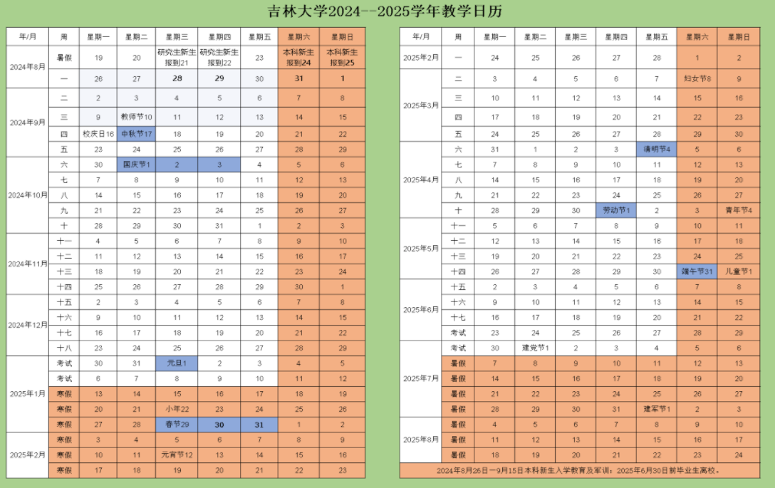 2025年吉林大学寒假放假开始及结束时间 几号开学