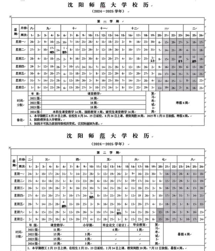 2025年沈阳师范大学寒假放假开始及结束时间 几号开学