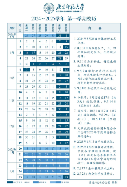 2025年北京师范大学寒假放假开始及结束时间 几号开学