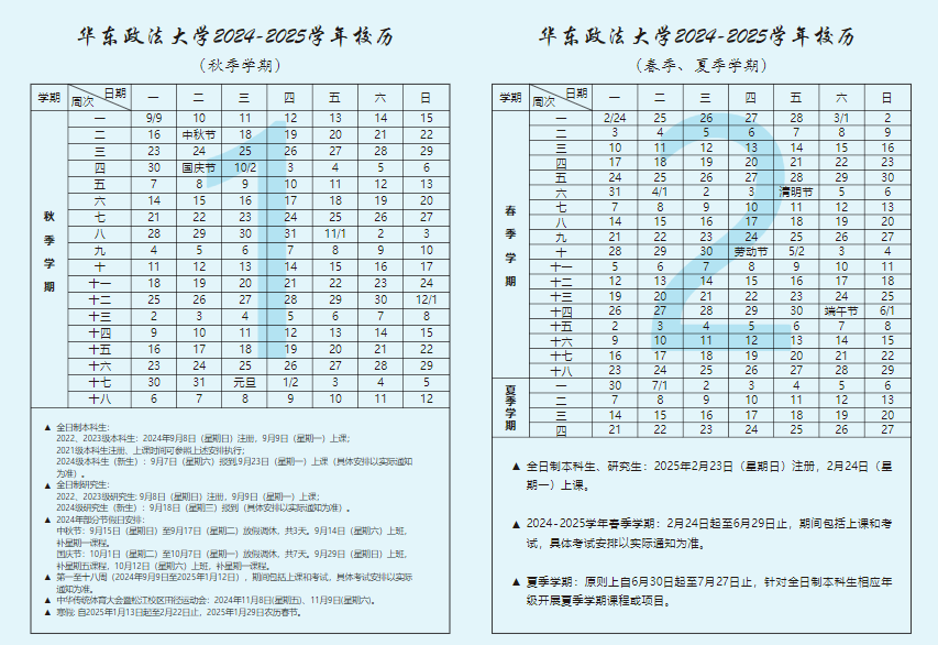 2025年华东政法大学寒假放假开始及结束时间 几号开学