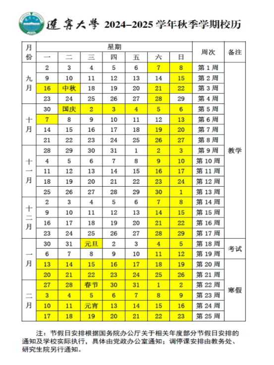 2025年辽宁大学寒假放假开始及结束时间 几号开学