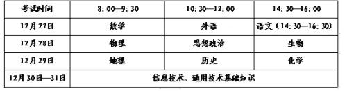 山东2024冬季学考（合格考）考试时间 具体哪天考试