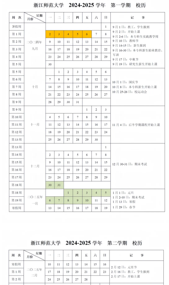 2025浙江师范大学寒假放假及开学时间 一共放多少天