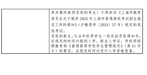 2025上海师范大学春季高考招生简章 招生专业及计划