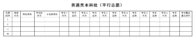 2025黑龙江高考志愿模拟填报样表一览