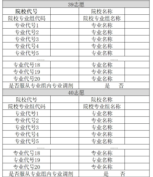 2025广西高考志愿模拟填报样表一览