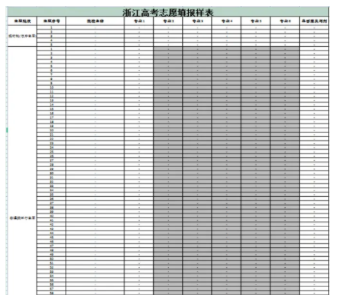 2025浙江高考志愿表模板 应该如何报考志愿