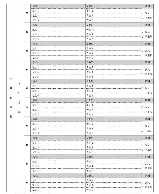 北京新高考志愿表正式版 志愿表样本怎么填写（2025年参考）