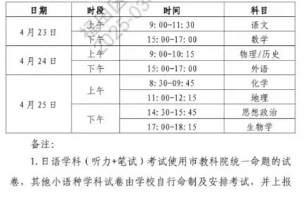 深圳二模考试时间具体