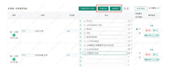 四川2025新高考45个志愿填报样本
