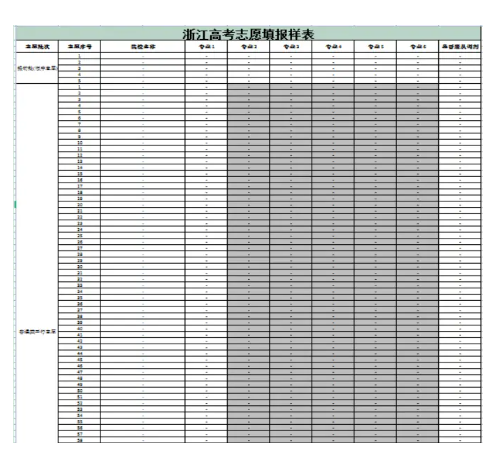 浙江2025新高考45个志愿填报样本