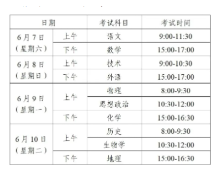 2025高考的具体考试时间什么时候