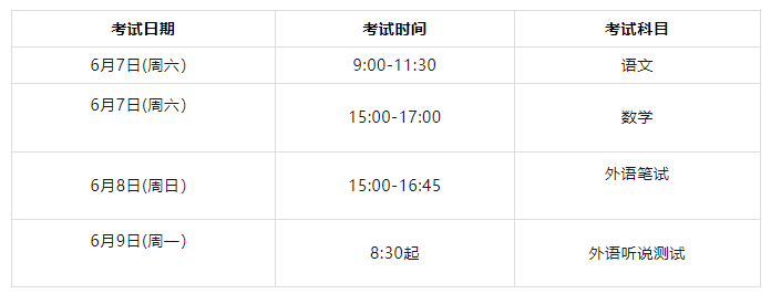 2025年上海高考时间是什么时候 具体哪几天考试