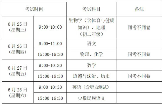 鄂尔多斯2025中考时间