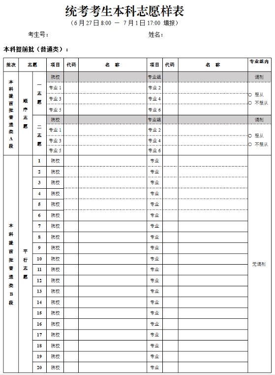 2025北京高考可以填多少个志愿和学校 附志愿设置及样表 2025北京高考可以填多少个志愿和学校 附志愿设置及样表