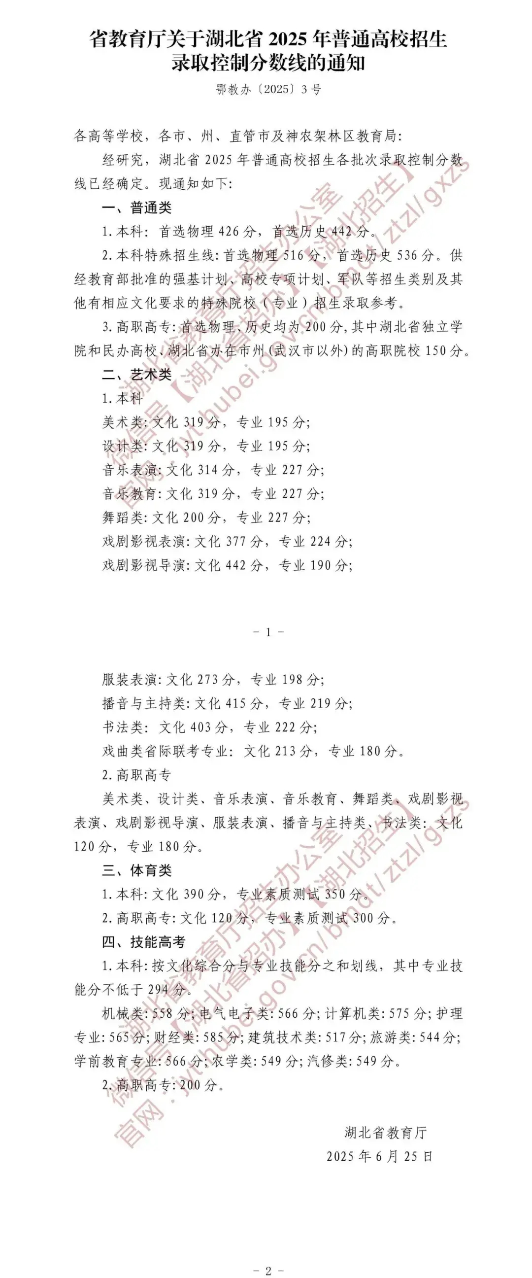 2025湖北高考藝術類分數(shù)線最新公布 文化分是多少 2025湖北高考藝術類分數(shù)線最新公布 文化分是多少