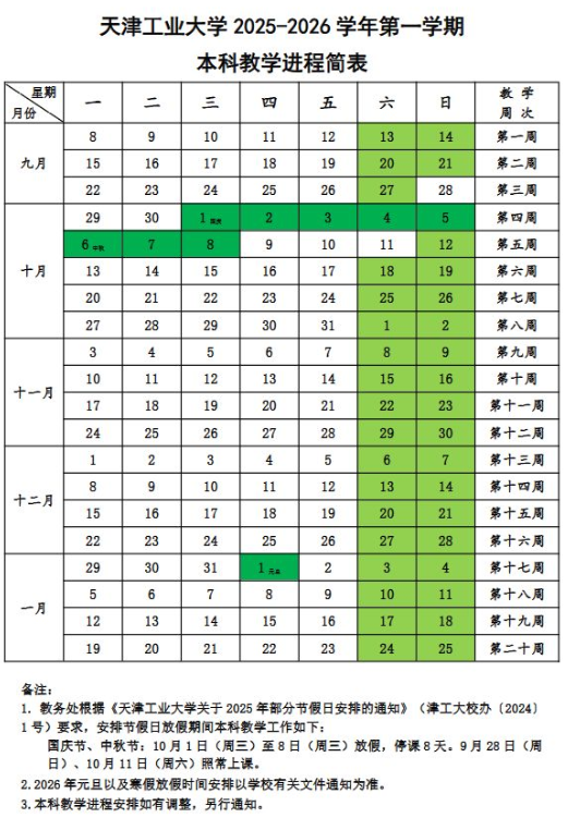 2025天津工业大学开学时间