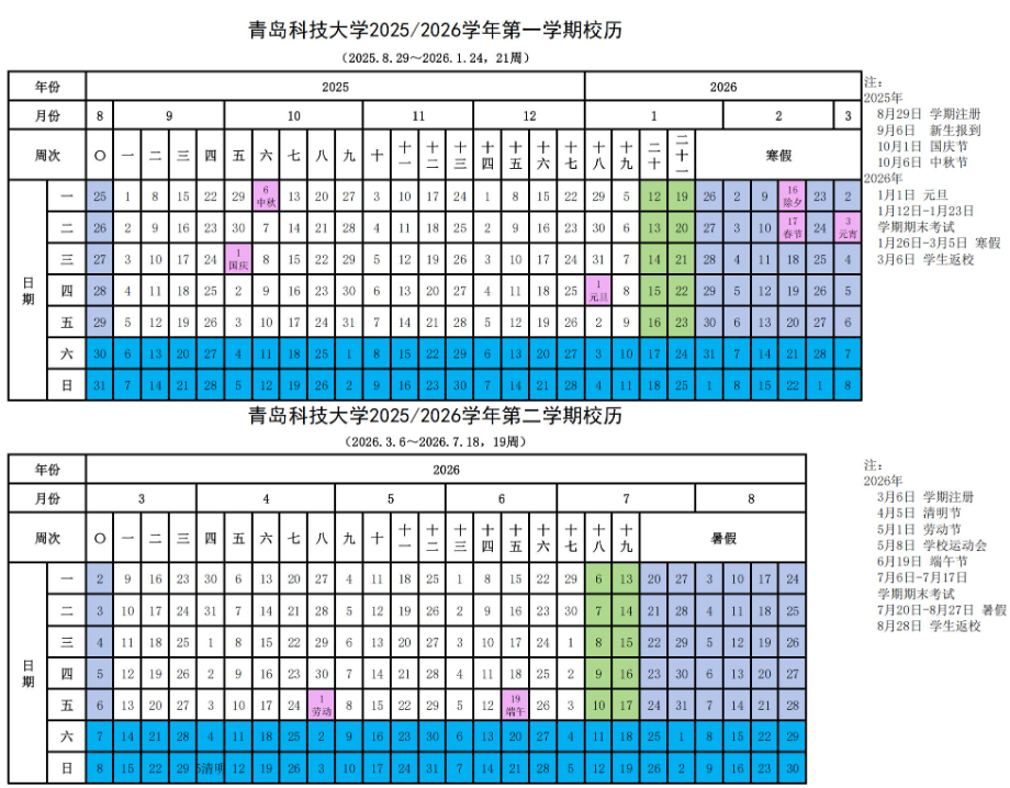 2025青岛科技大学开学时间 2025青岛科技大学开学时间