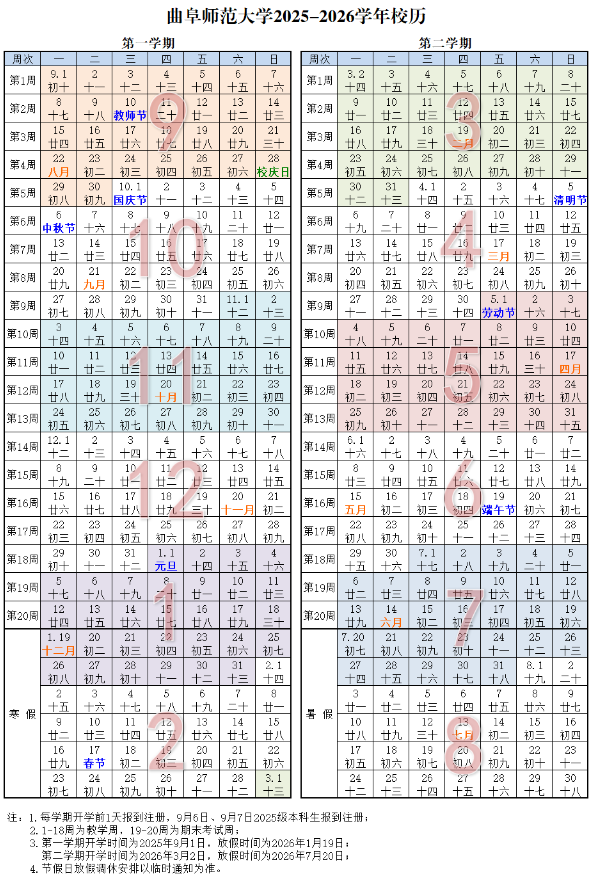 2025曲阜师范大学开学时间 2025曲阜师范大学开学时间