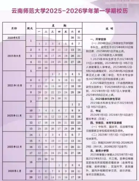2025云南师范大学开学时间